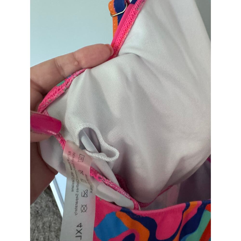 Swim Lushoire Summer Beach Bright Printed Swim Tankini Top Women's Plus Size 4X - Picture 11 of 11